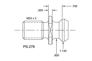 T.J. Davies, PS-278 Retention Knob, Pull Stud, Socket Size RKS-CAT50